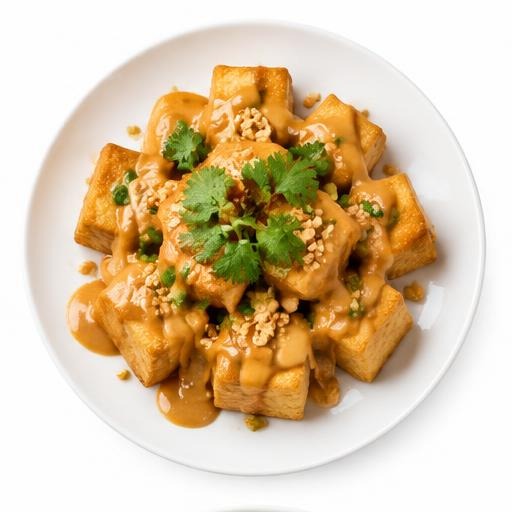 Illustrative photograph of Tofu in peanut sauce